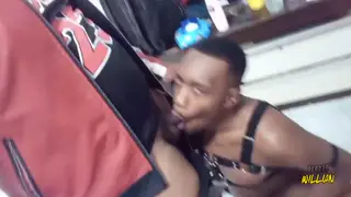 Latino Stud Drains Black Cock Into His Mouth