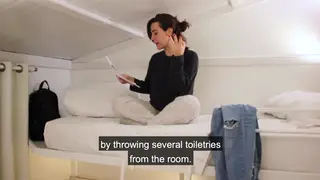 Latina Roommate Licked to Orgasm in Hotel