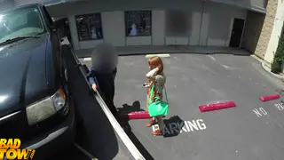 Redhead Takes a Facial Inside a Tow Truck