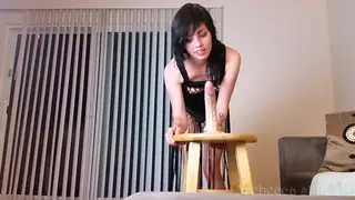 Petite Teen Rides Suction Toy in Solo Session