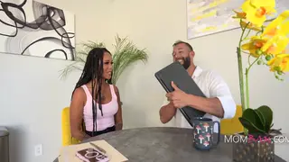Ebony MILF Enjoys Interracial Affair With Man