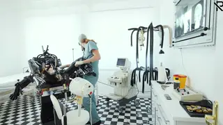 Bound Patient Endures a Fucking Machine While Worshipping Latex Feet
