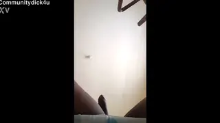 Ebony Twink Strokes His Massive Cock on Camera