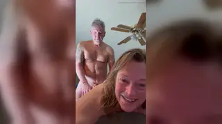 Busty Brunette MILF Gives a Sloppy Blowjob Before Doggystyle