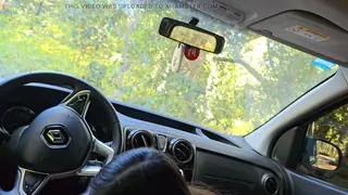 Petite Latina Gives Deepthroat Blowjob in Car During Jungle Trek