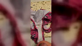 Muscle Hunk Strokes to Release on Lace Panties