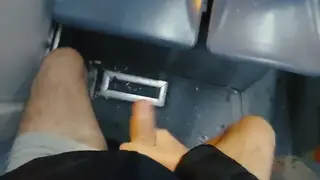 European Teen Jerks Uncut Cock on Public Bus