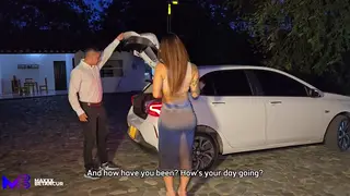 Voluptuous Wife Services Driver While Cuckold Husband Watches