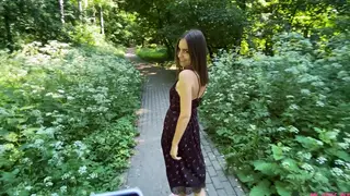 Teen Takes a Facial After a Woodland Blowjob