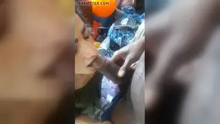 Neighbour Kneels for Sloppy Blowjob at the Door