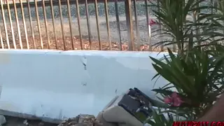 Brunette Exhibitionist Takes Facial After Outdoor Anal Toy Play
