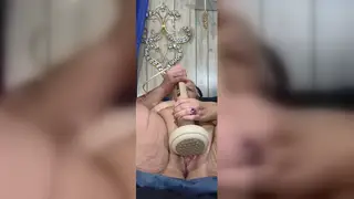 Voluptuous Mature Woman Rides Massive Toy Solo