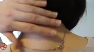 Japanese Babe in Lingerie Fingers Her Hairy Pussy