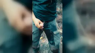 Muscular Jock Pisses His Pants Then Jerks Off Outdoors