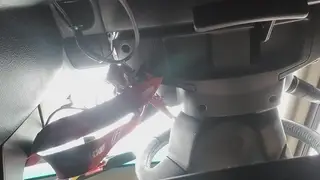 Blonde Teen Pleasures Herself with Toys in a Parked Car