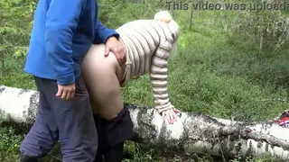Blonde MILF Takes Doggystyle Outdoors While Partner Watches
