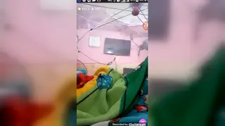 Amateur Guy Wrapped in Blanket Explores Solo
