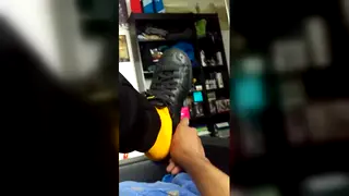European Teen Shows Off Yellow Socks and Feet