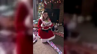 BBW MILF Reaches Double Orgasm in Holiday Skirt
