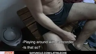 Muscular Latino Coach Barebacks Teen Twink at Gym