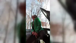 Blonde MILF Squirts Hard in a Parking Lot