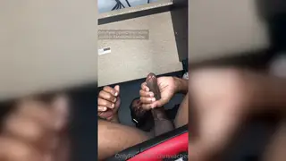 Ebony Stud Strokes His BBC to a Massive Cumshot