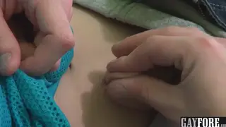 European Twink Massages Uncut Cock to First Climax