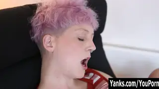 Busty Tattooed Woman Explores Hairy Body Solo