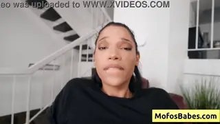 Ebony Teen with Big Tits Takes a Massive Cock Deep