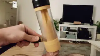 European Guy Edged by a Milking Machine While Bound