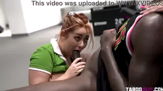 Coach's Stepdaughter Kneels for a Massive BBC After Practice