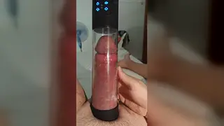 Hairy Bear Pumps Cock and Stretches Balls Solo
