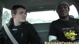 Ebony Stud Sucks and Strokes Before Interracial Cumshot