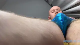 Oiled Muscle Hunk Strokes to Explosive Finish