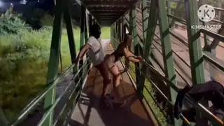 Brunette Couple Share a Risky Blowjob on a Live Stream