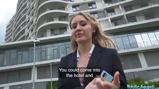Busty Hotel Worker Takes a Stranger Deep in a Public Bathroom POV