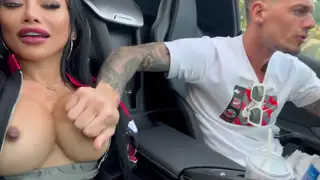 Busty Asian MILF Gives Roadhead In POV