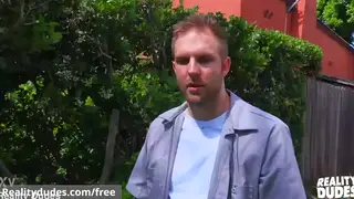 POV Outdoor Encounter Ends With Facial For Muscular Gardener