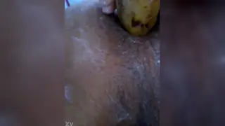 Latino Guy Stuffs Banana Deep in His Ass