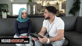Arab Beauty in Hijab Seduces Coach for Team Spot POV