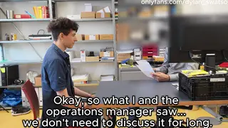 Office Twink Services Hairy Boss With Blowjob and Handjob
