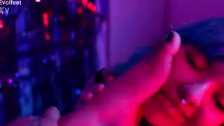 Busty Lesbian Dominates Submissive with Foot Worship