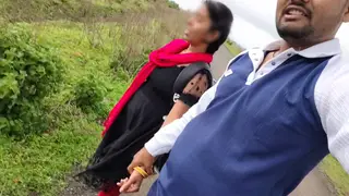 Indian Girlfriend Takes Anal Outdoors After a Rain-Soaked Blowjob