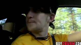 Blonde Twinks Suck and Toy Each Other in a Car
