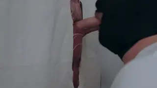 Amateur Couple Shares Gloryhole Blowjob and Swallows Load