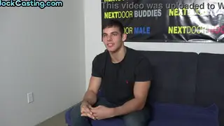 Inked Hunk Strokes Thick Shaft During First Audition