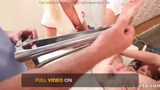Redhead Nurse Performs Titjob in Outdoor Orgy