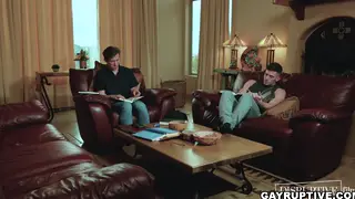 Blonde and Brunette Twinks Share Bareback Passion