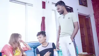 Indian Wife Shared With Friend While Husband Watches