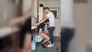 European Twinks Share a Bathroom Threesome with Double Penetration